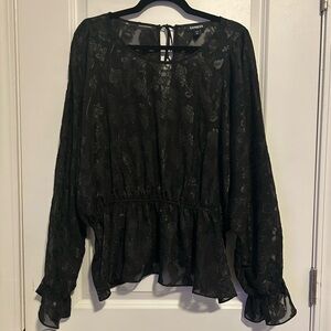 Express Jacquard Floral Blouse